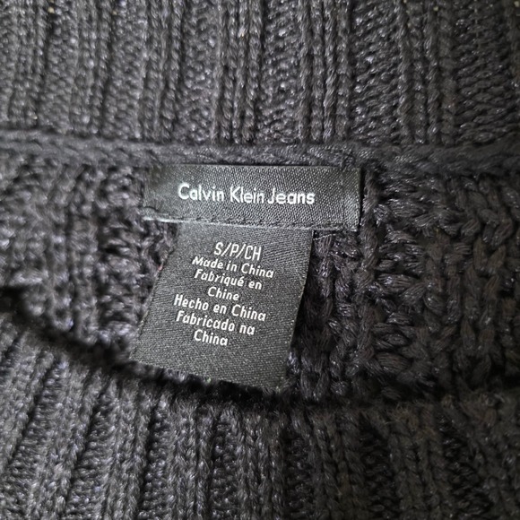 Calvin‎ Klein Jeans Minimalist Black Chunky Knit Crewneck Sweater Size S - Picture 3 of 8